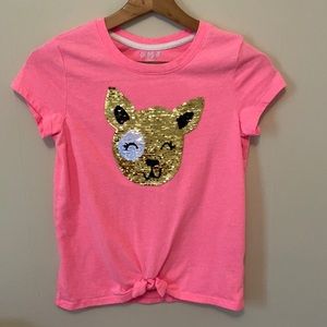 Cat & Jack Girls L (10/12) Cat Shirt EUC